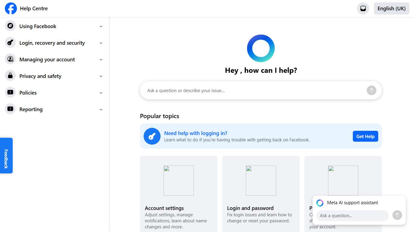 Facebook Help Centre